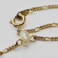 Freshwater Pearl Multi Style Link Gold Tone Chain Vtg Station Necklace 24 Inch