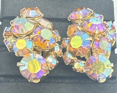 Crystal Rhinestone Brooch Earrings Set