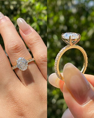 2Ct Oval Cut Lab-Created Solitaire Engagement Wedding Ring 14K Yellow Gold Over