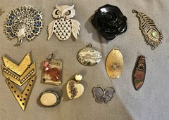 Lot Of 11 Vintage Pendants *Black Rose Not Available*