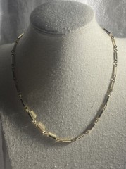 Vintage Gold Tone Bar Link Necklace Choker 15.5” Spring Ring Closure