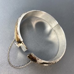 Vintage Bangle Bracelet Estate Fine Jewelry Pre-Owned Sterling Silver Antique