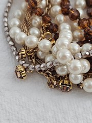 Estate Necklace Lot Rhinestone And Beaded Carol Lee Original Box EUC