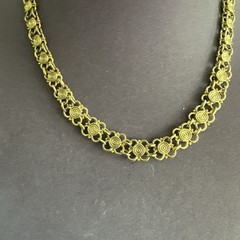 Vintage Two-tone Chain Link Choker Necklace 20″-Adjustable Bold Reversible