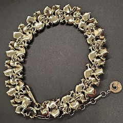 Lisner Thermoset Autumn Orange Amber Brown Pumpkins Necklace Rhinestones 50s