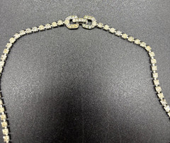 Vintage Marcel Boucher Clear Baguette Ribbon Choker Necklace
