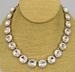 J Crew Anna Wintour Necklace Georgian Collet Riviere Rivoli Crystal Brulee Vtg