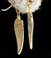 Vintage Laurel Burch Earrings CALLA LILY Flower 1.75” Gold Multi Color Ladies 8g