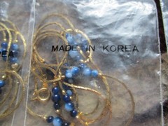 Vintage Signed KOREA Gold Tone Chain w Color Bead Station Necklaces Lot of 8