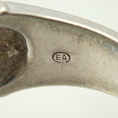 Vintage 925 Sterling Silver Ornate Diamond Size 6 3/4 Band Ring by EA Weighs 8 g