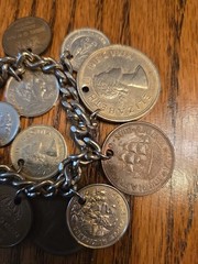Charm Bracelet World Coins Queen Elizabeth The Second