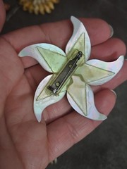 Vintage Brooch Pin Lot Of 10 Mixed Materials Unique