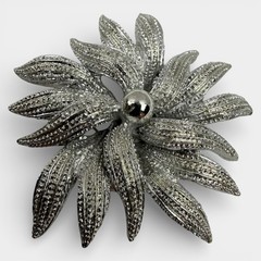 Gerry’s Silver Tone Leaf & Flower Brooch Pin Set Vintage Signed