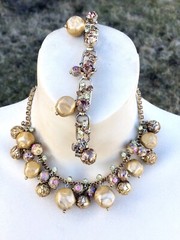 Verified D&E Juliana Book Piece Venetian Wedding Carved Roses Necklace