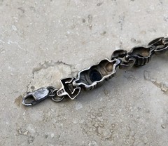 🖤✨AUTHENTIC VINTAGE STERLING SILVER BLACK ONYX LINK ESTATE JEWELRY BRACELET ✨🖤