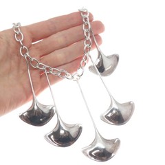 ROBERT LEE MORRIS STUDIO 925 Sterling Silver Vintage Modernist Necklace 18″