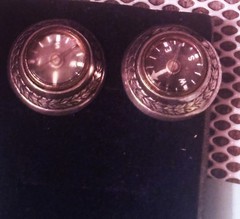 vintage Guglielmo Cini Sterling earrings clip on COMPASS yes they are compesses