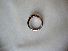 VINTAGE 1970-80s 3D DOLPHIN CROSSOVER RING STERLING SILVER STAMPED 925 SZ 5