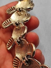 Vintage 1940’s Coro Panel Link Wide Bracelet Silver Tone Art Deco Style