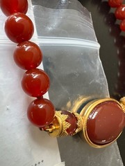 NEW Vintage Metropolitan Museum Of Art MMA Carnelian Cabochon 24k Gold Necklace