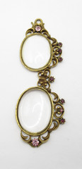 Magnifying Glass Plastic Eye Glasses Pendant Vintage Rhinestones