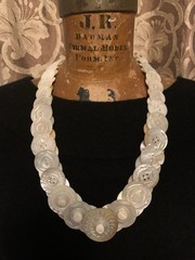 Antique Pearl Button Necklace 26″
