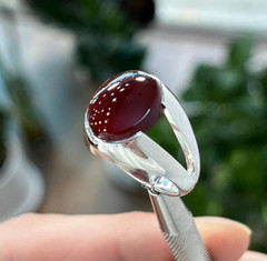 Natural Agate Dark Brown Agate Ring Unique Style Ring Carnelian Agate Ring