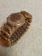 Antique D.F. Briggs CARMEN Sweetheart Expansion Bracelet Engraved Monogram