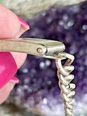 VTG 925 Sterling Silver ID Bracelet Lock E Tag Chain Bracelet Slot for Photo 14g