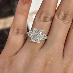 4 Ct Radiant Cut Lab Created Diamond Bridal Wedding Ring Set 14K White Gold FN