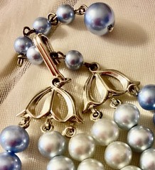 Vintage Pastel Blue Pearl 6pc Mixed Jewelry Lot