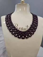 Vintage 1980s Napier Eggplant Purple Chain Link Necklace