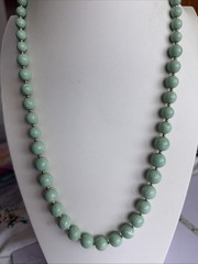 Vtg Monet Mint Green Necklace: Gold Tone/ Very Good Pre-owned Condition