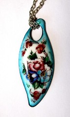 Vintage Unique Enamel Hand Painted Russia Finift Jewelry Necklace 4 Variation#74