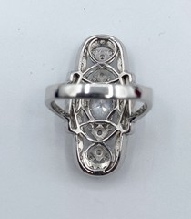 Sterling Silver ring 6.5 CZ Bella Luce Vintage Art Deco Edwardian 6gr JTV