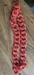 Vtg Orange/peach Lucite Acrylic Chunky Links Necklace 34” Boho Statement Piece