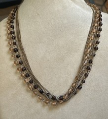Retro Gold tone 24 Inch 5 strand Chain necklace