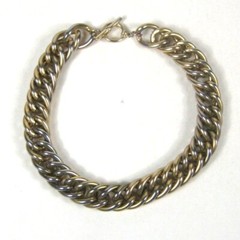 Necklace 19 In Metal Goldtone Chain Statement Festival Heavy Vintage Toggle WEAR