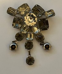 Vintage Jewelry Brooch Lot 6pc Signed AJC Silver Tone Rhinestone AB Wreath Pin