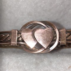 COPPER BRACELET 2 HEARTS Friendship Love Vtg Pain Relief Rheumatism Arthritis