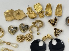 Vintage Bold Estate Costume Earrings Lot (13) 90’s Gold Tone Joan Rivers Trifari