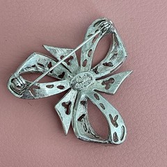 Vintage Hattie Carnegie Bow Rhinestone Brooch Signed 1.5 Inches
