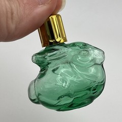 Vintage Max Factor Green Glass Rabbit Perfume Pendant