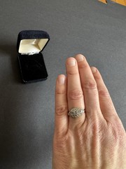 Vintage 1920s Art Deco Diamond Cocktail Ring – Size 6