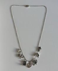 VTG Charm Necklace Sterling Silver 20” Rolo Chain 3D Assorted 7 Wolf Horse Lion
