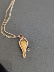 VINTAGE FAIRY PIXIE NYMPH PENDANT ART NOUVEAU NECKLACE 16″ R4