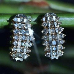 10k yellow gold earrings 1.00ct natural diamond 0.72″ pyramid dangle 4.50g N3658