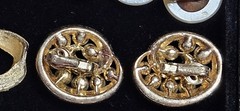 Goldtone Faux Pearl Jewelry Lot Trifari Japan Signed Pieces Brooch Earrings E30