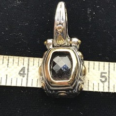 Vintage Renaissance Revival 2-Tone Black Onyx Cubic Zirconia Pendant