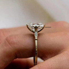 Art Deco Style 3Ct Asscher Cut Lab-Created Diamond Engagement Gold Filled Ring